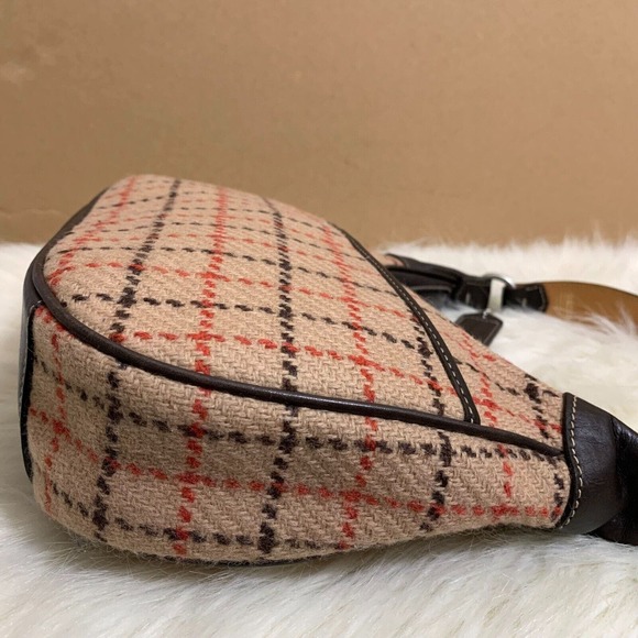 COACH MILLBROOK Vintage Tattersall Plaid Tweed & Leather Shoulder Bag #9613 - Picture 12 of 16